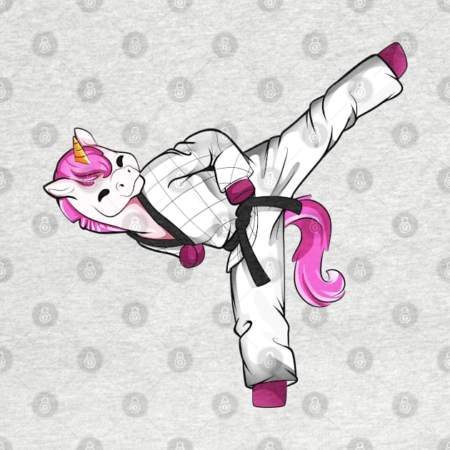 Cartoon unicorn does hapkido by Modern Medieval Design